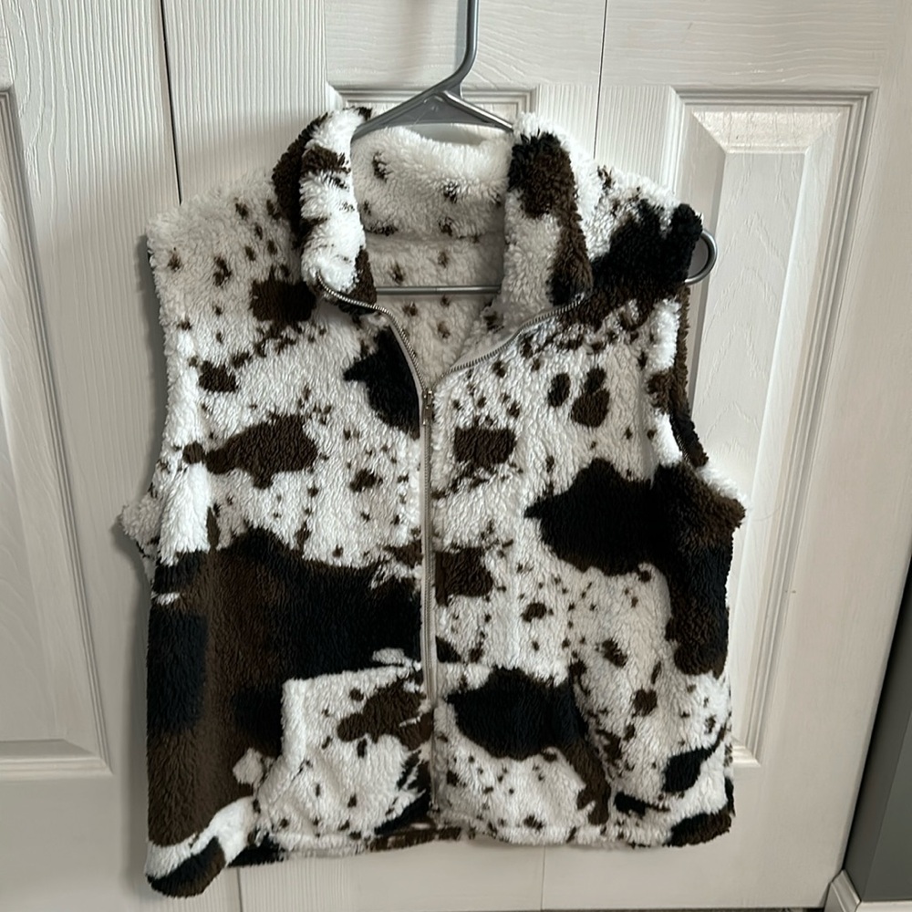 Cow print vest